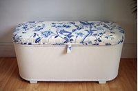 Picture of Vintage Lloyd Loom Ottoman - Royal Blue Summer Palace