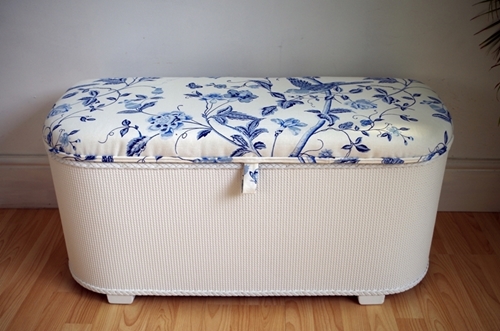 Picture of Vintage Lloyd Loom Ottoman - Royal Blue Summer Palace