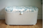 Picture of Vintage Lloyd Loom Ottoman -  Duck Egg Summer Palace