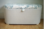 Picture of Vintage Lloyd Loom Ottoman -  Duck Egg Summer Palace