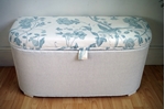 Picture of Vintage Lloyd Loom Ottoman -  Duck Egg Summer Palace