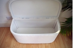 Picture of Vintage Lloyd Loom Ottoman -  Duck Egg Summer Palace