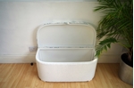 Picture of Vintage Lloyd Loom Ottoman -  Duck Egg Summer Palace