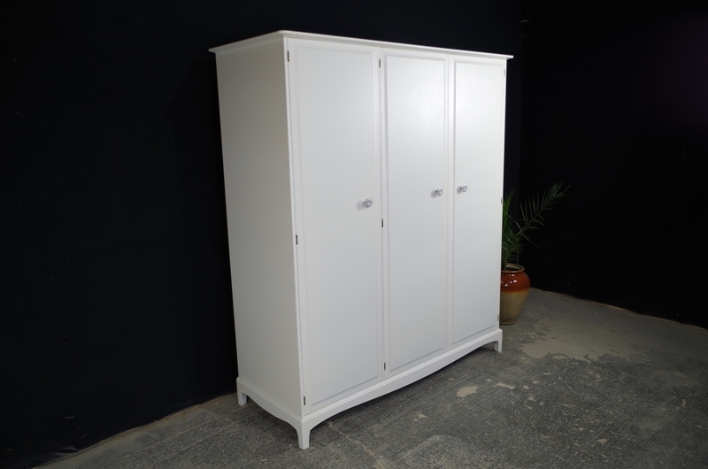 Stag Triple Wardrobe Painted Vintage Antique Farmhouse Furniture