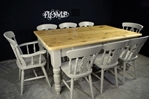 Picture of Large Reclaimed Pine 6ft Farmhouse Table and 8 Fiddleback Chairs