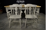 Picture of Large Reclaimed Pine 6ft Farmhouse Table and 8 Fiddleback Chairs