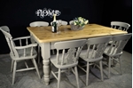 Picture of Large Reclaimed Pine 6ft Farmhouse Table and 8 Fiddleback Chairs