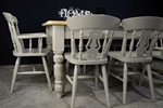 Picture of Large Reclaimed Pine 6ft Farmhouse Table and 8 Fiddleback Chairs