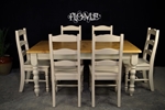 Picture of 5ft 6in Pine Farmhouse Table + 6 Ladderback Chairs with carved detailing