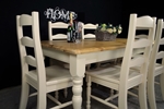 Picture of 5ft 6in Pine Farmhouse Table + 6 Ladderback Chairs with carved detailing