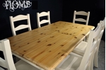 Picture of 5ft 6in Pine Farmhouse Table + 6 Ladderback Chairs with carved detailing