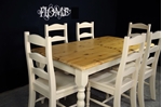 Picture of 5ft 6in Pine Farmhouse Table + 6 Ladderback Chairs with carved detailing