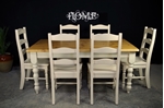 Picture of 5ft 6in Pine Farmhouse Table + 6 Ladderback Chairs with carved detailing