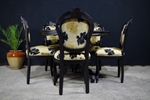 Picture of Louis French Style Round Pedestal Table + 5 Chairs in Black