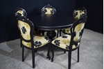 Picture of Louis French Style Round Pedestal Table + 5 Chairs in Black