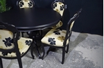 Picture of Louis French Style Round Pedestal Table + 5 Chairs in Black