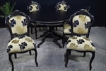 Picture of Louis French Style Round Pedestal Table + 5 Chairs in Black
