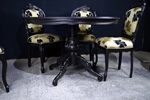 Picture of Louis French Style Round Pedestal Table + 5 Chairs in Black