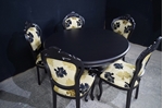 Picture of Louis French Style Round Pedestal Table + 5 Chairs in Black