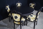 Picture of Louis French Style Round Pedestal Table + 5 Chairs in Black