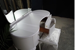 Picture of Vintage French Style Walnut Dressing Table with Stool