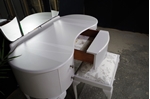 Picture of Vintage French Style Walnut Dressing Table with Stool