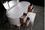 Picture of Vintage French Style Walnut Dressing Table with Stool