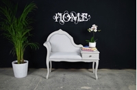 Picture of Vintage French Style Occasional Seat with Side Table +Drawer