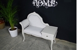 Picture of Vintage French Style Occasional Seat with Side Table +Drawer