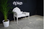 Picture of Vintage French Style Occasional Seat with Side Table +Drawer