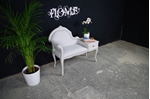 Picture of Vintage French Style Occasional Seat with Side Table +Drawer