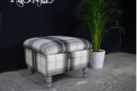 Picture of Large Handmade Upholstered Square Storage Footstool / Pouffe / Ottoman