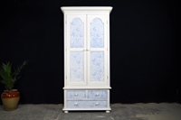 Picture of 2 Door Pine Wardrobe with Butterfly Lace Paint Effect