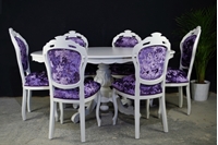 Picture of French Style Dining Table + 6 Chairs Crushed Velvet