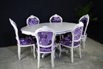 Picture of French Style Dining Table + 6 Chairs Crushed Velvet