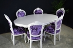 Picture of French Style Dining Table + 6 Chairs Crushed Velvet