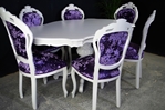 Picture of French Style Dining Table + 6 Chairs Crushed Velvet