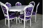 Picture of French Style Dining Table + 6 Chairs Crushed Velvet