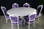 Picture of French Style Dining Table + 6 Chairs Crushed Velvet
