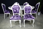 Picture of French Style Dining Table + 6 Chairs Crushed Velvet