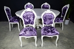 Picture of French Style Dining Table + 6 Chairs Crushed Velvet