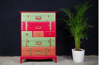 Picture of Travel Themed Stag 7 Drawer Tall Chest - Rectory Red