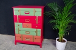 Picture of Travel Themed Stag 7 Drawer Tall Chest - Rectory Red