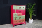 Picture of Travel Themed Stag 7 Drawer Tall Chest - Rectory Red