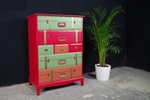 Picture of Travel Themed Stag 7 Drawer Tall Chest - Rectory Red
