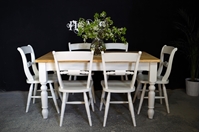 Picture of Pine 5ft Farmhouse Table and 6 Beech Oxford Bar Back Chairs