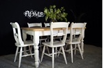 Picture of Pine 5ft Farmhouse Table and 6 Beech Oxford Bar Back Chairs