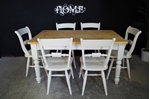 Picture of Pine 5ft Farmhouse Table and 6 Beech Oxford Bar Back Chairs