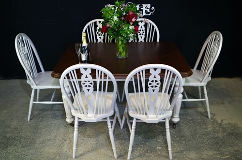 Picture of Victorian Wind Out Table and six Wheelback Chairs