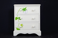 Picture of Small Pine 3 Drawer Chest with Flower Art